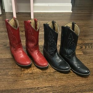 2 pairs of Girls Cowboy Boots